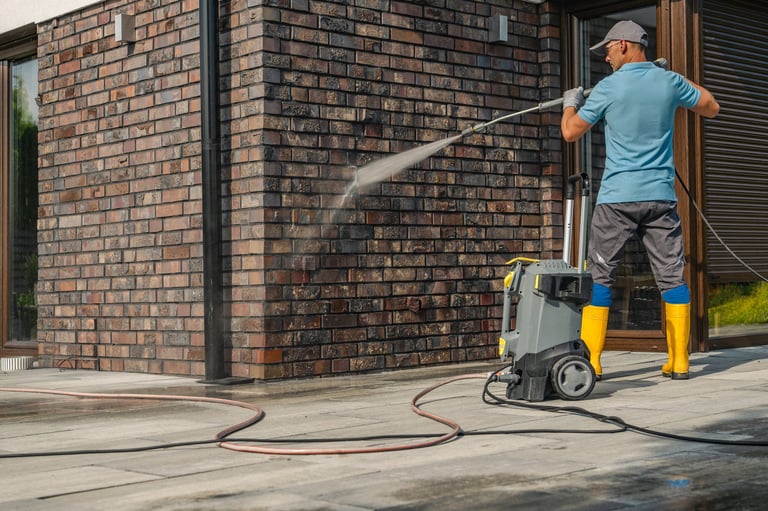 Brick wall cleaning